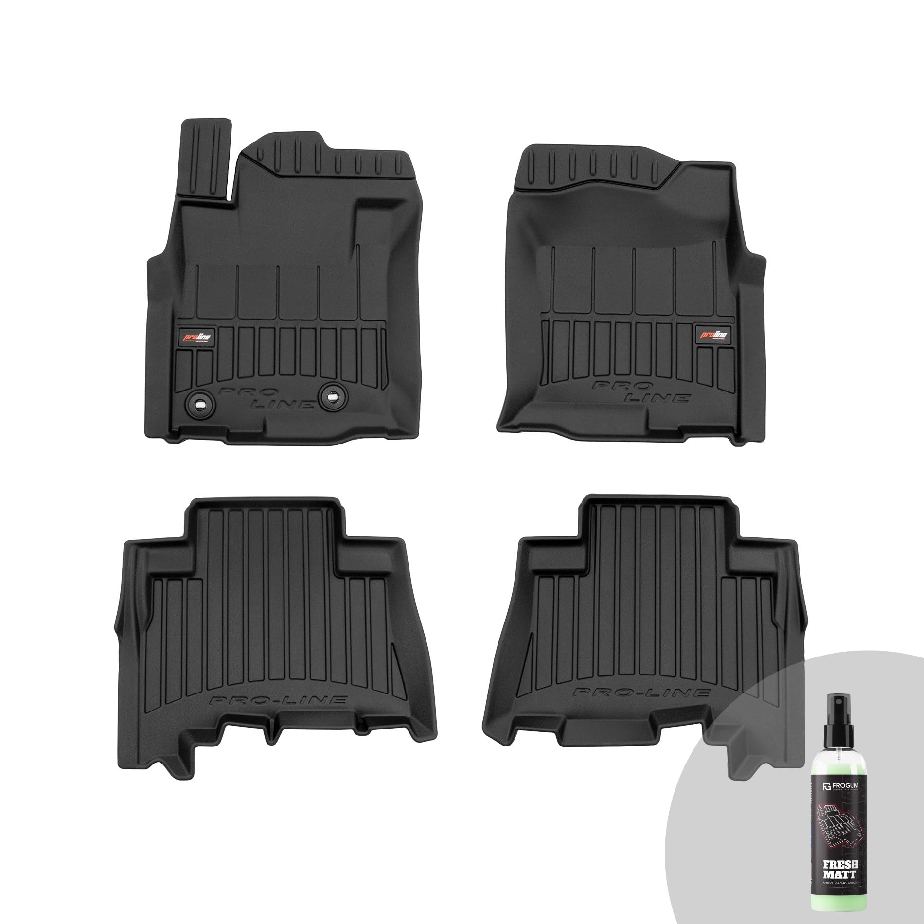 FROGUM ProLine 3D Alfombrillas de Goma para Coche exclusivas Alfombras para Toyota Land Cruiser J150 2009-2015 | Los Bordes más Altos | Tamaño