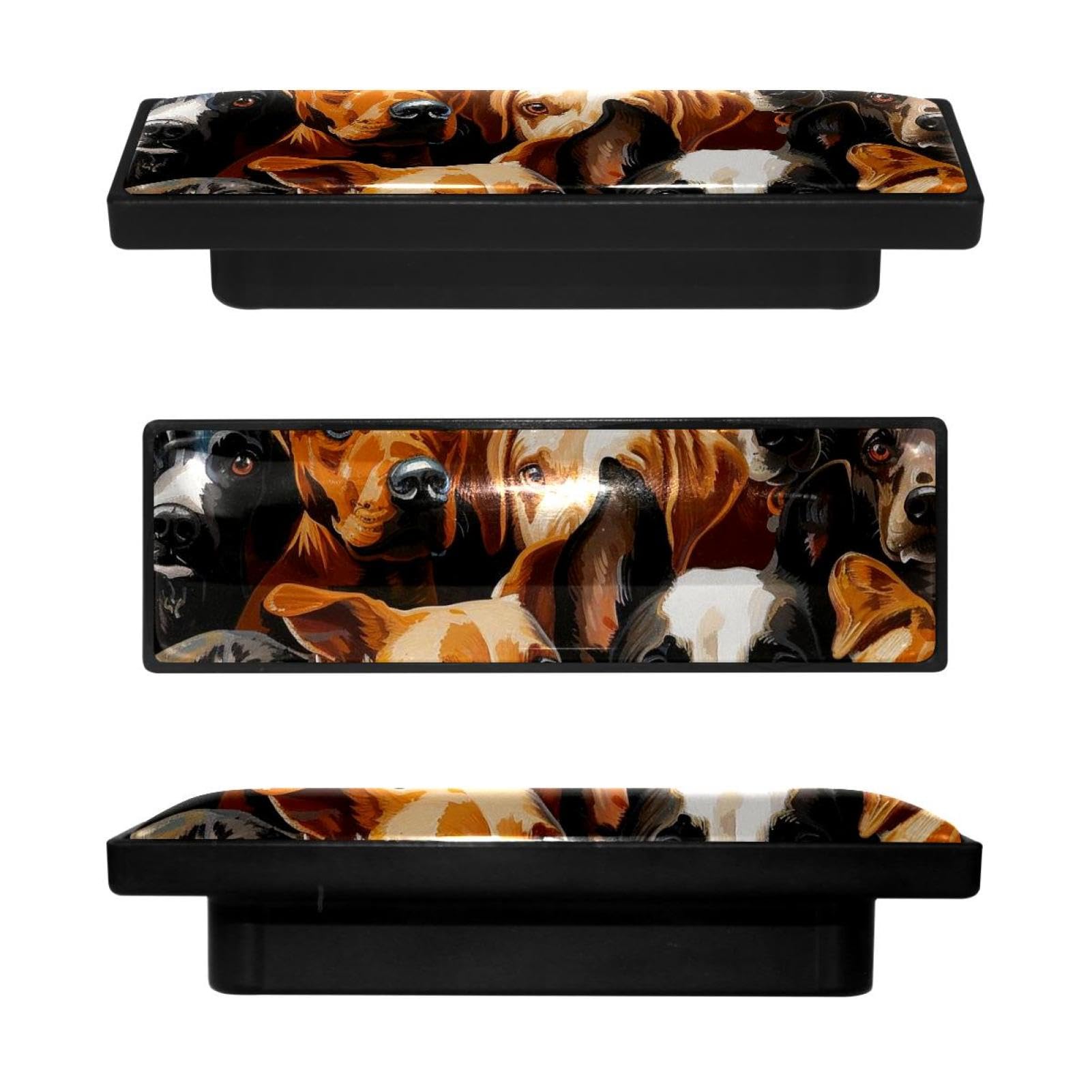 Bouton de tiroir chien rigolo rectangulaire pour personnaliser facilement les meubles d'enfant