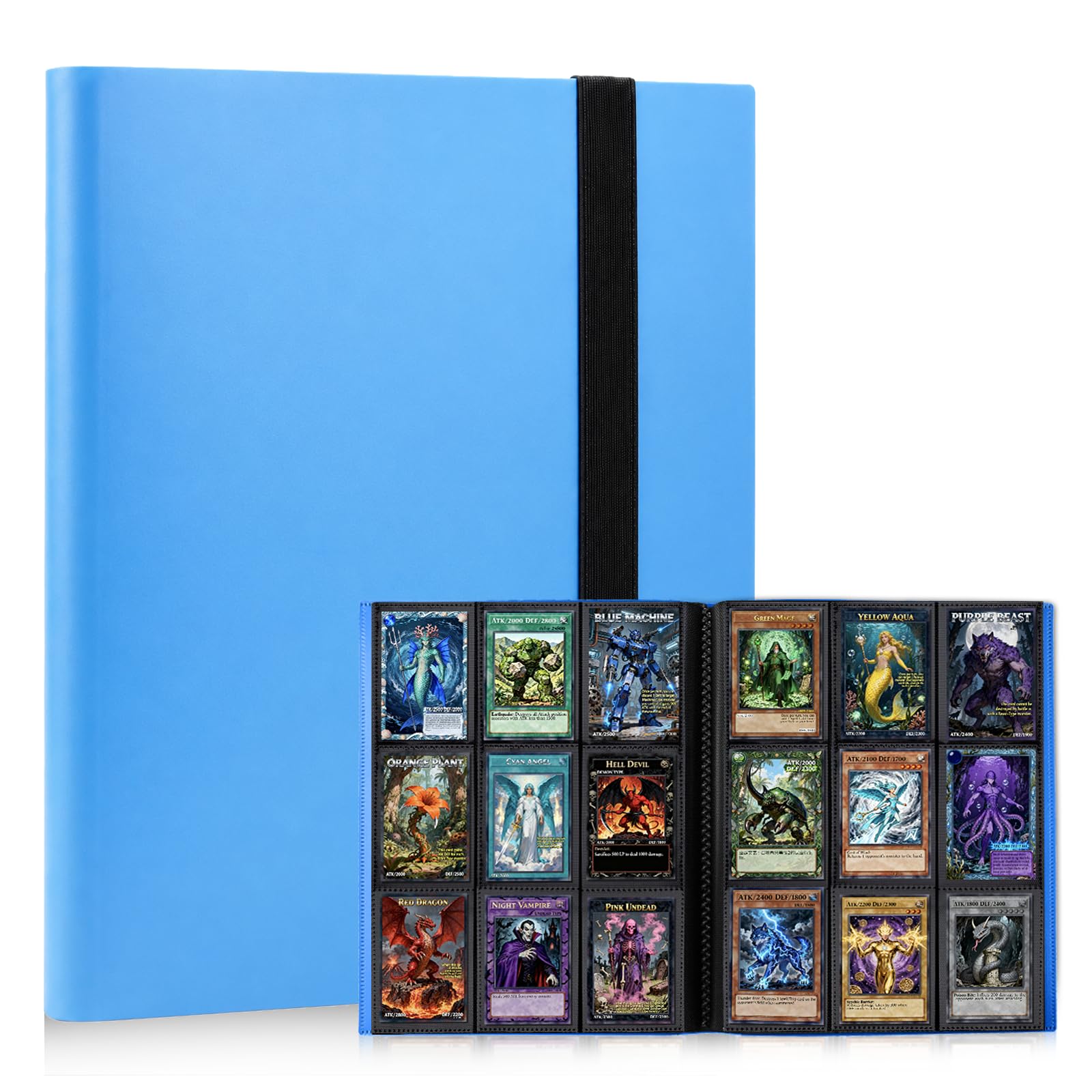 KIOEEE Card Binder 9 Pocket, PP Cover Trading Card Binder for 396 Cards, Sturdy Card Collection Album, Card Holder Folders for MTG, TCG, Game Cards & Sports Cards (Blue)