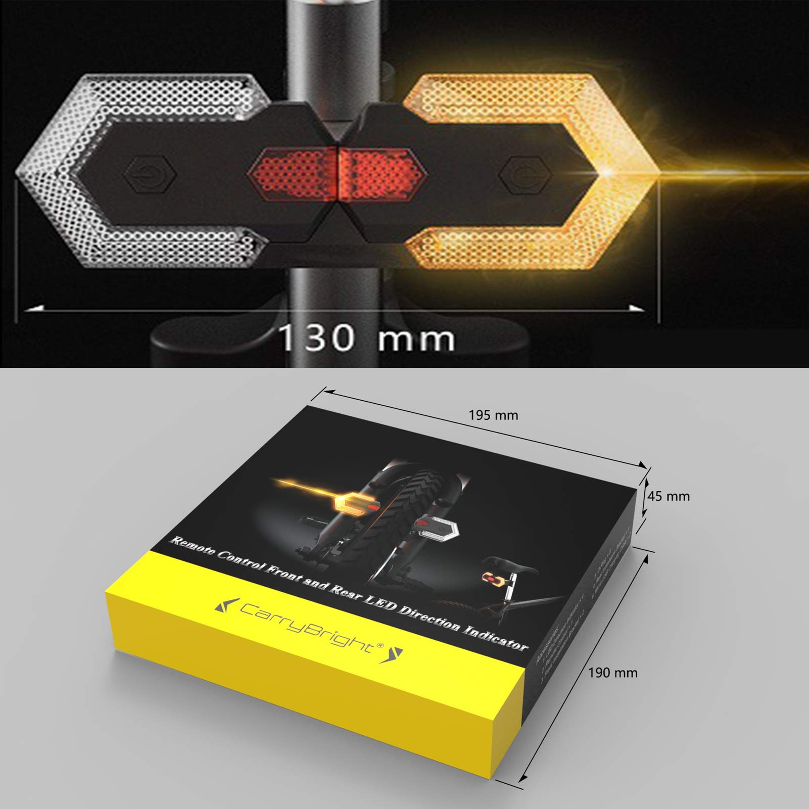 Luce Posteriore per Bici LED USB Ricaricabile Impermeabile Luce Posteriore per Bici con indicatori di direzione indicatori Anteriori e Posteriori per Bicicletta Intelligenti con Telecomando Wireless