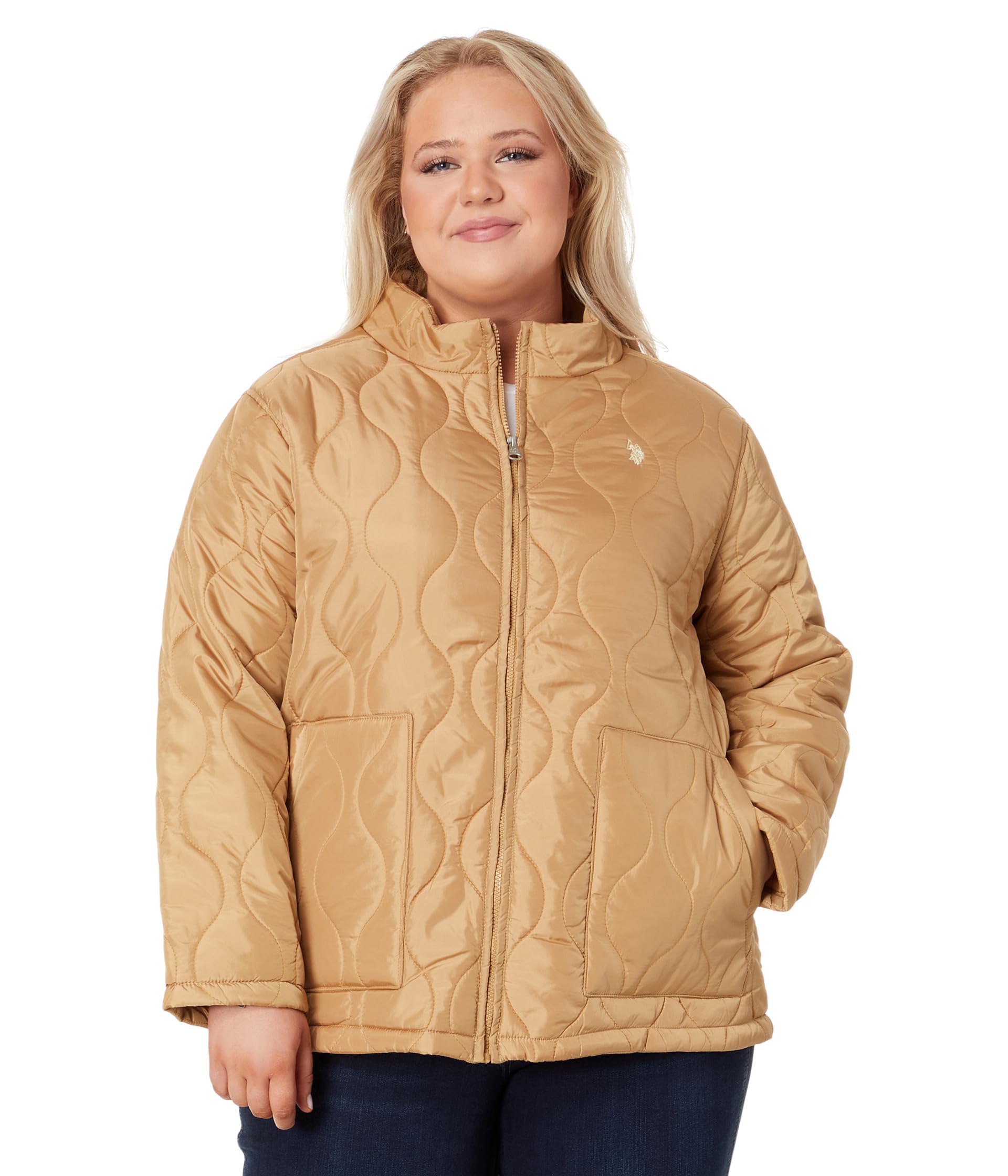 U.S. POLO ASSN. Plus Size Onion Quilted Liner Jacket with Elastic Hem