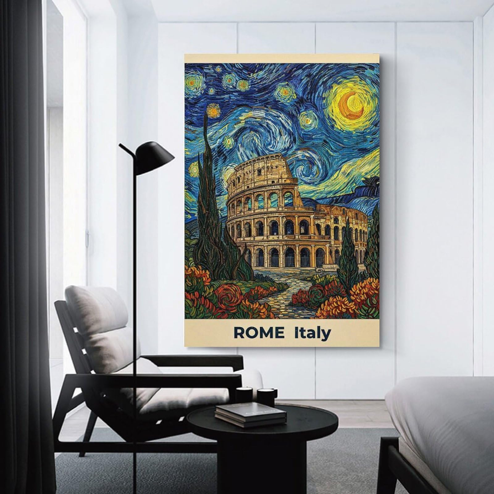 Junmoney Colosseum in Starry Night Style Room Decor Wall Art, 08x12inch(20x30cm), for Entrance Walls, Hall Decor Or Foyers, A Neat Decor Update for Hallways