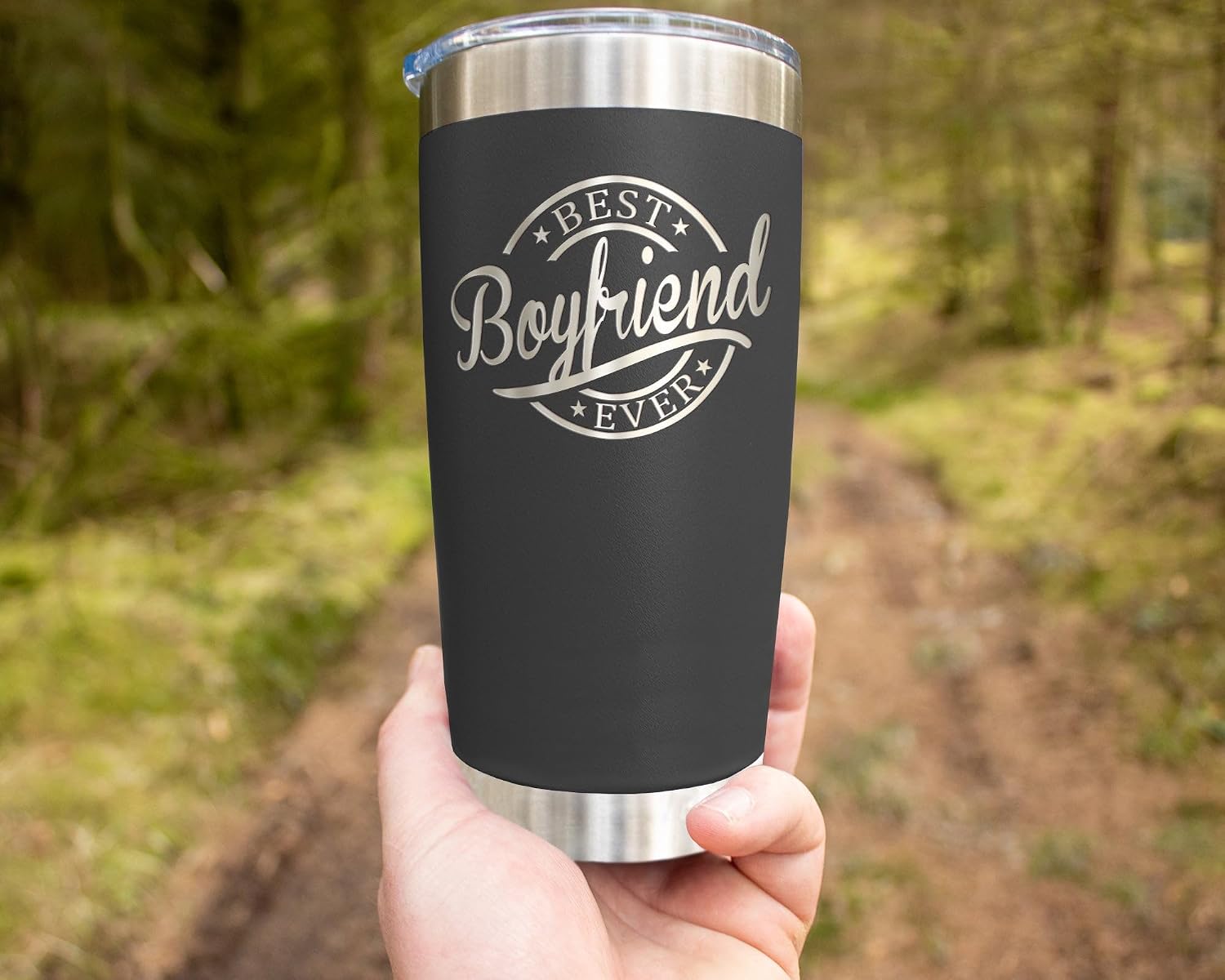 Emily gift Best Boyfriend Ever Engraved Stainless Steel Tumbler - Valentines Gifts - Christmas Gifts For Boyfriends - Birthday Gifts For Boyfriend - Gifts From Girlfriend image 3