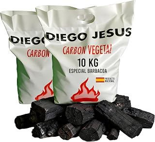 Carbon Vegetal Natural Barbacoa 10kg Alto Poder Calorifico Encendido Rapido Larga Duracion Trozos Grandes Parrilla Grill Asado Profesional Cocina Exterior Restaurante Camping Fuego Intenso