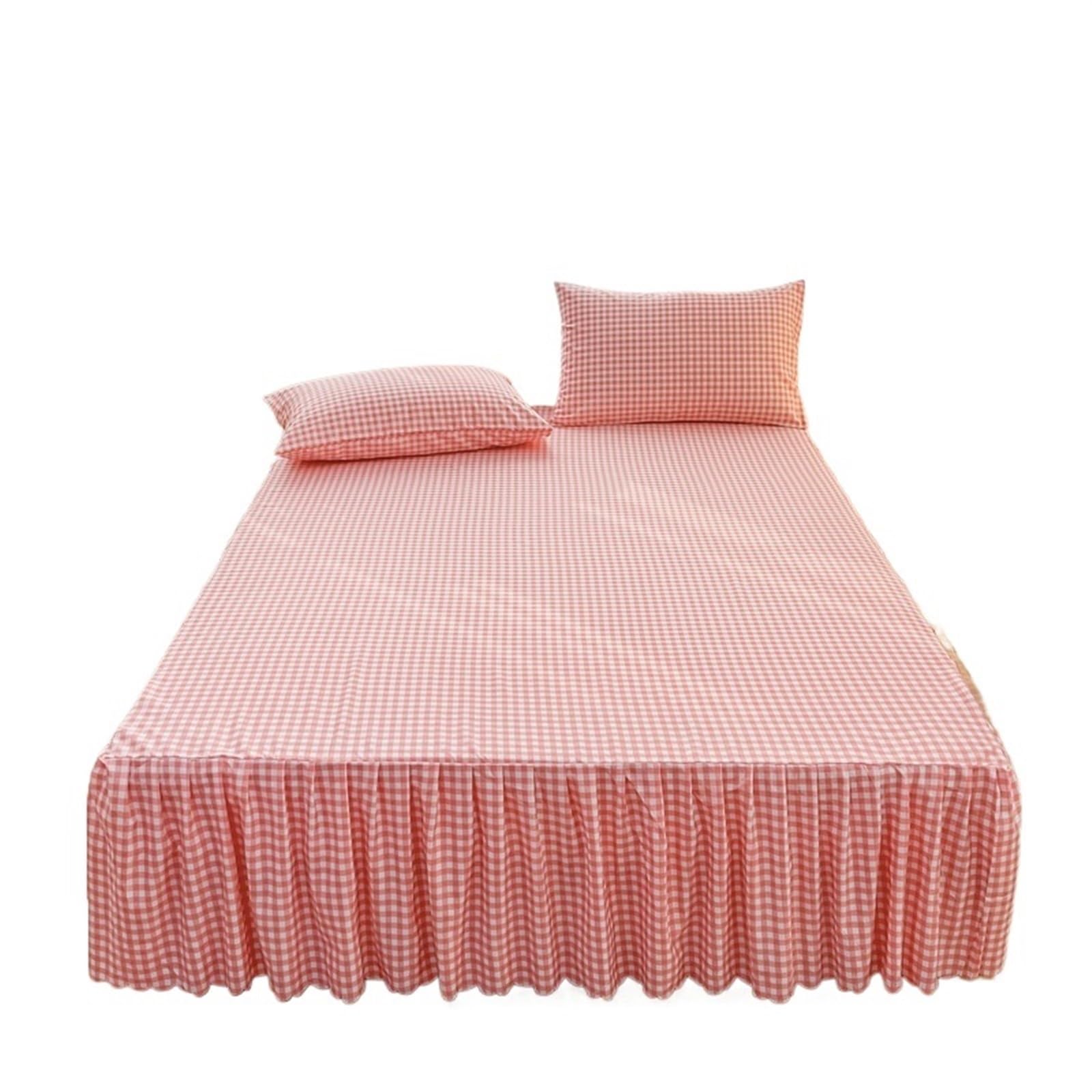EJvkrbtx Ruffle Wrap Bedspread Bed Skirt Set With Pillowcase 3pcs Multiple Sizes(15,200x220cmx30cm 3pcs)