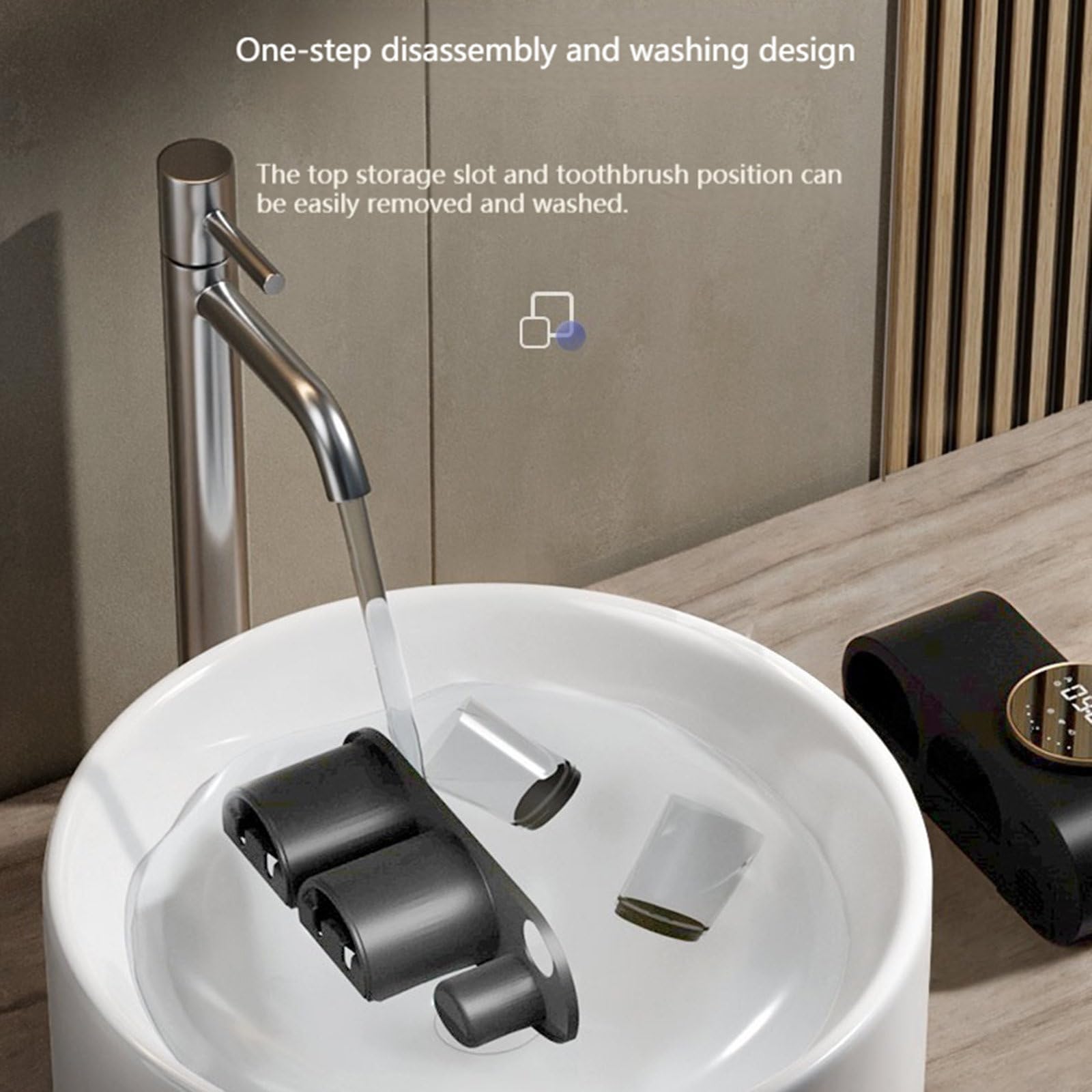 Soporte para cepillo de dientes para varias personas, cepillo de dientes esterilizador Uv de secado automático inteligente sin perforación,A