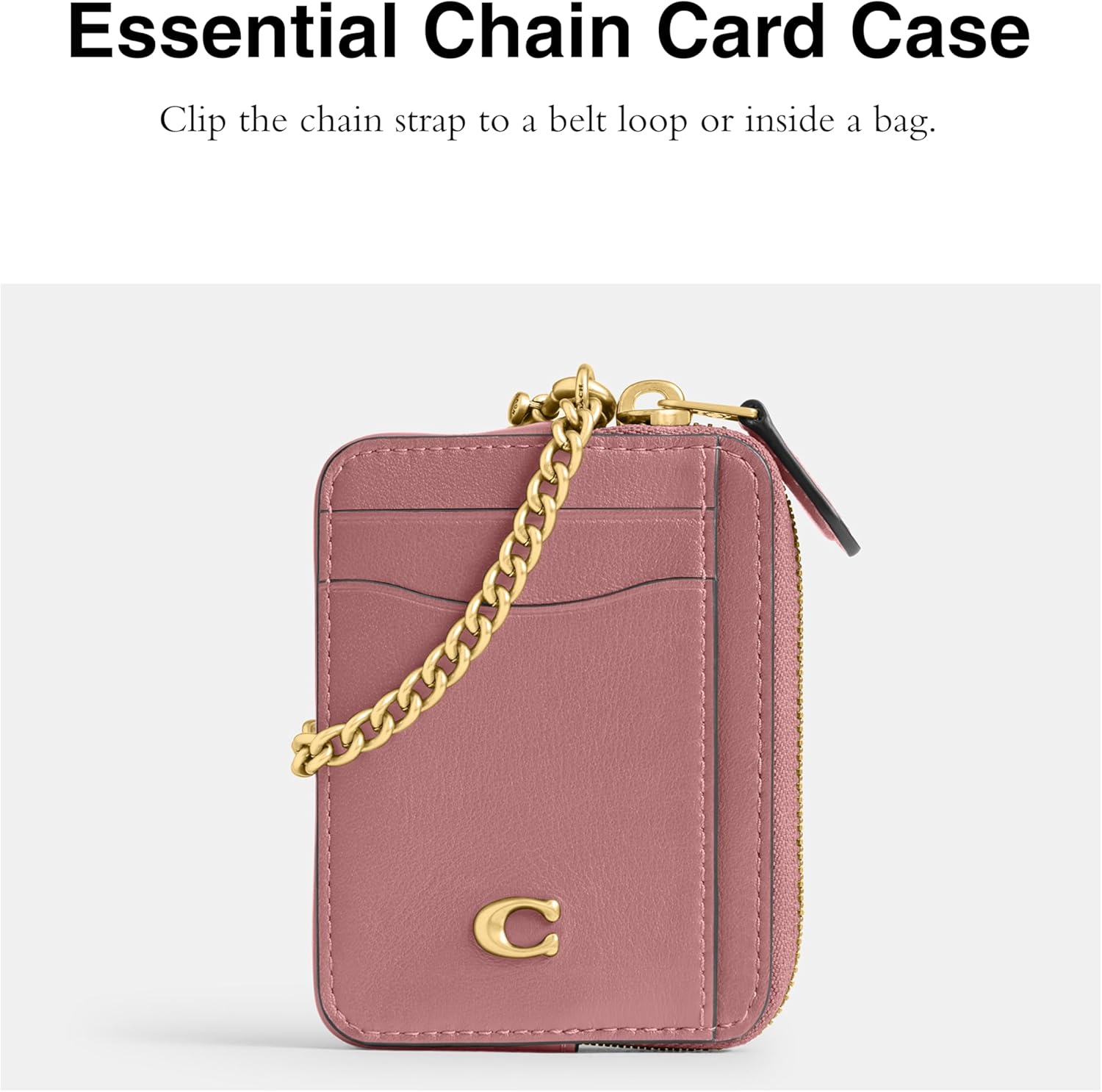 Refined Calf Leather Essential Chain Card Case - Image 2