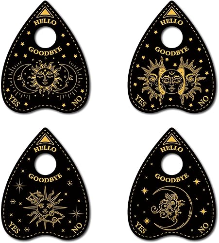 CREATCABIN 4 piezas de soporte de exhibición de esfera de cristal de sol y luna, mini soporte de cristal de madera, decoración de bruja, suministros