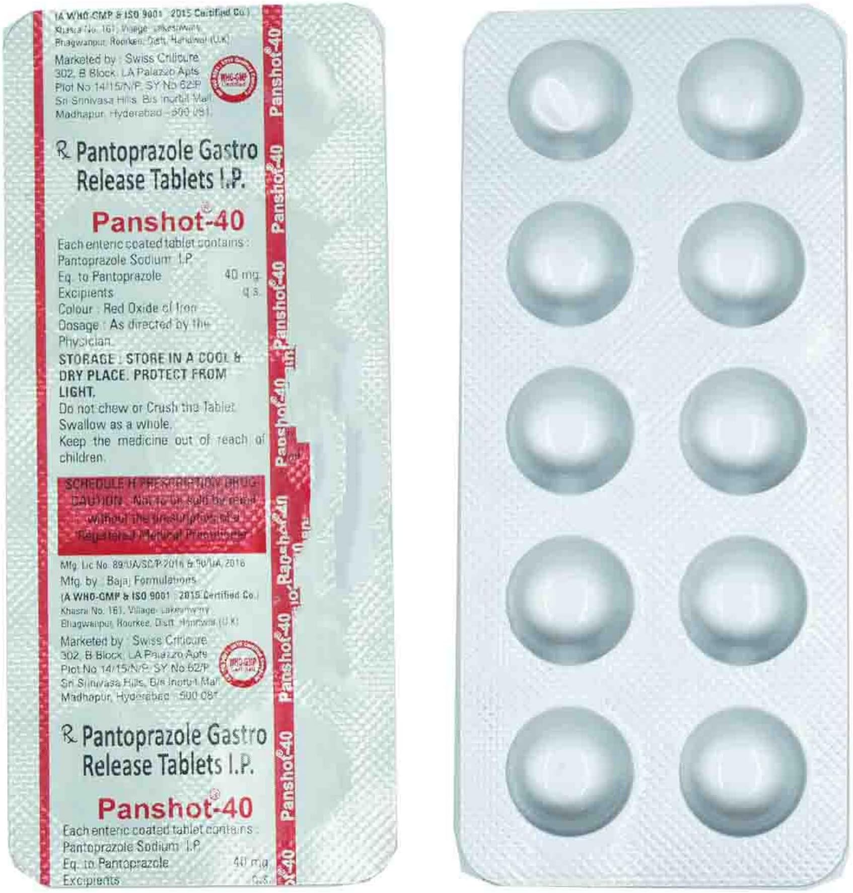 Panshot 40 mg - Strip of 10 Tablets