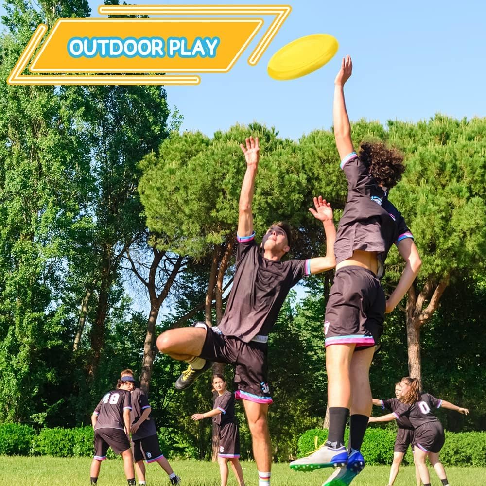 Amarlozn Jumbo 8" Flying Disc Toys for Kids Adults, 8 Pack Flying Sport Yard Ring Toy for Outdoor Beach Accessories Backyard Lawn Park, Toss and Catch Game Sports Toy for Boys Girls