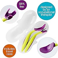 Vista 10 de b.box Toddler Cutlery Set – Patented FLORK Flower Fork & Easy-Grip Spoon with Travel Case. BPA-Free, Dishwasher Safe. Designed by Occupational