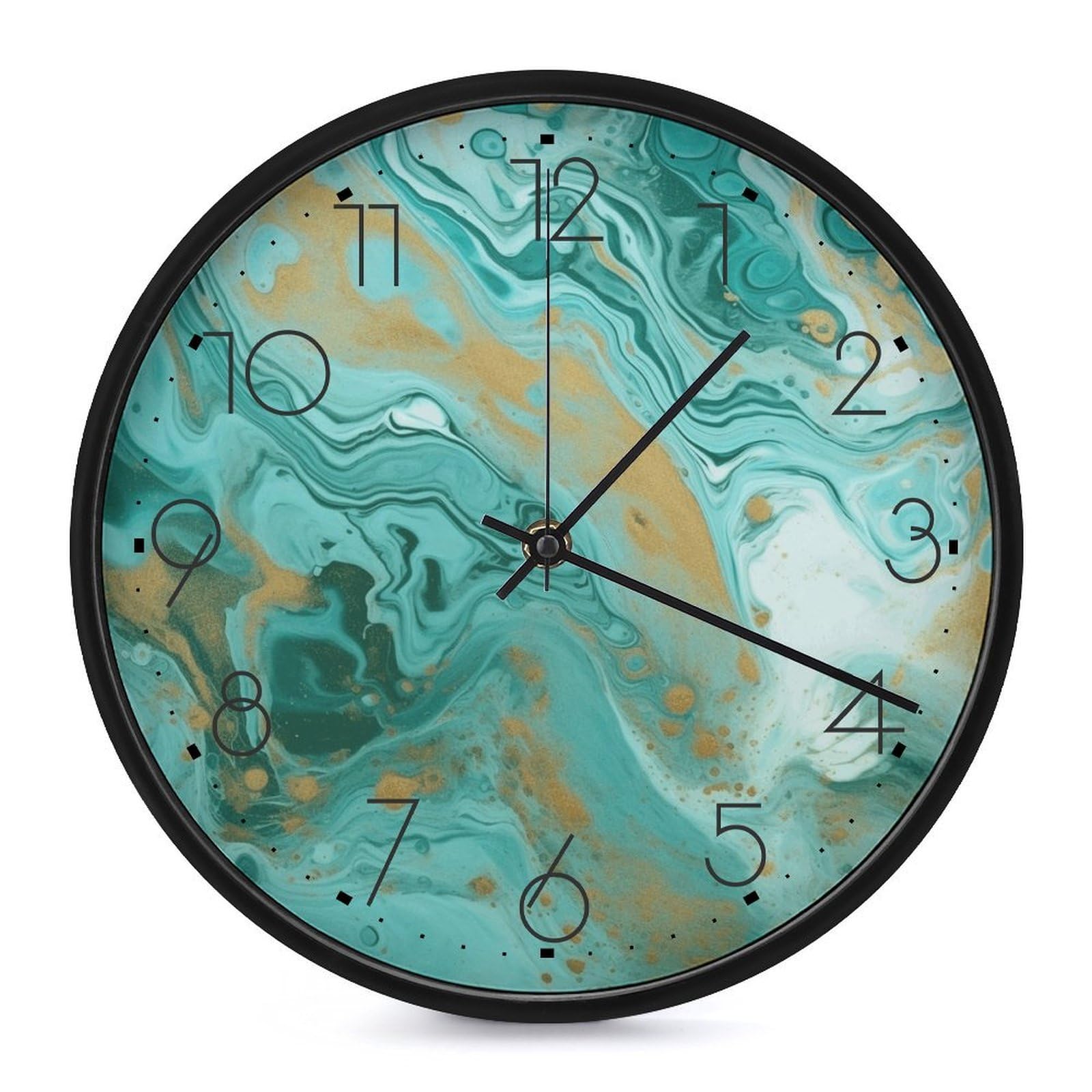Horloge murale décorative bleue et dorée pour créer une ambiance zen chez soi
