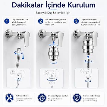 Bluefox SILVER Duş Filtresi – Klor ve Ağır Metal Arıtmalı, KDF 55 + Aktif Karbon, Saç ve Cilt Dostu, Kireç Azaltıcı, Evrensel Uyumlu, Aletsiz Montaj, Su Yumuşatıcı