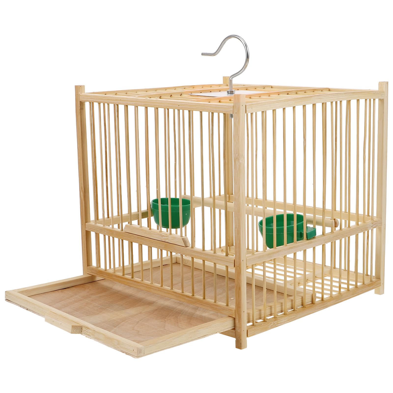 Jaula de bambú para periquitos portátil SHINEOFI ideal para uso interior y exterior en jardines