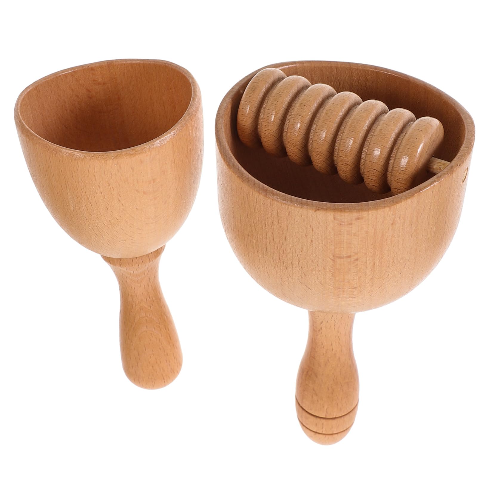 BESTYASH Tazas de Masaje de Madera 2 Piezas Juego Portátil Rodillo Masajeador Muscular Copa de Rodillo para Espalda Alivio Muscular Relajación en Casa Oficina y Viaje