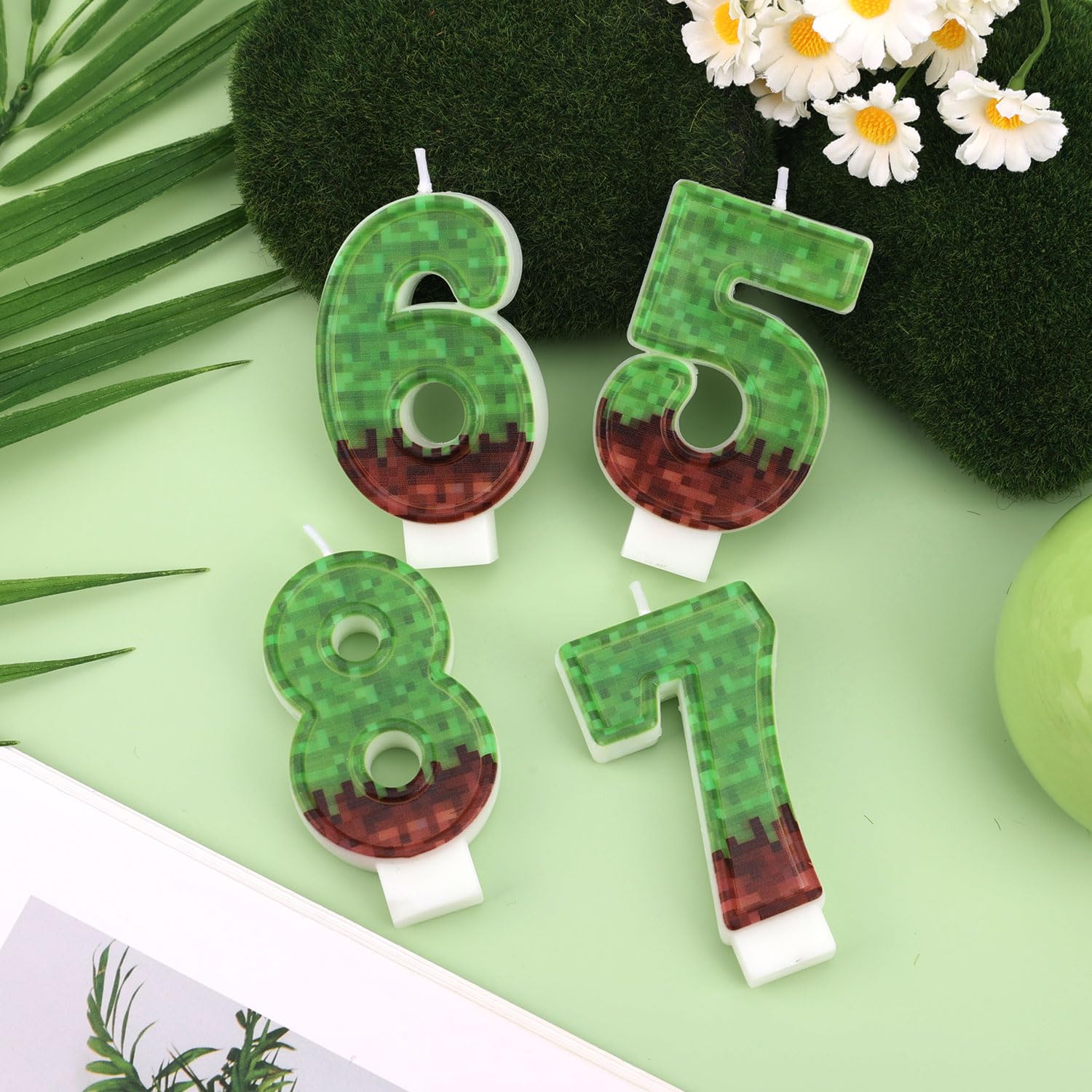 Generic Candele di compleanno con numeri, decorazione per torta, oro, moderno, stile festivo, ecologica, cera di paraffina, numero 8, 1 pezzo, uso interno, occasione di compleanno