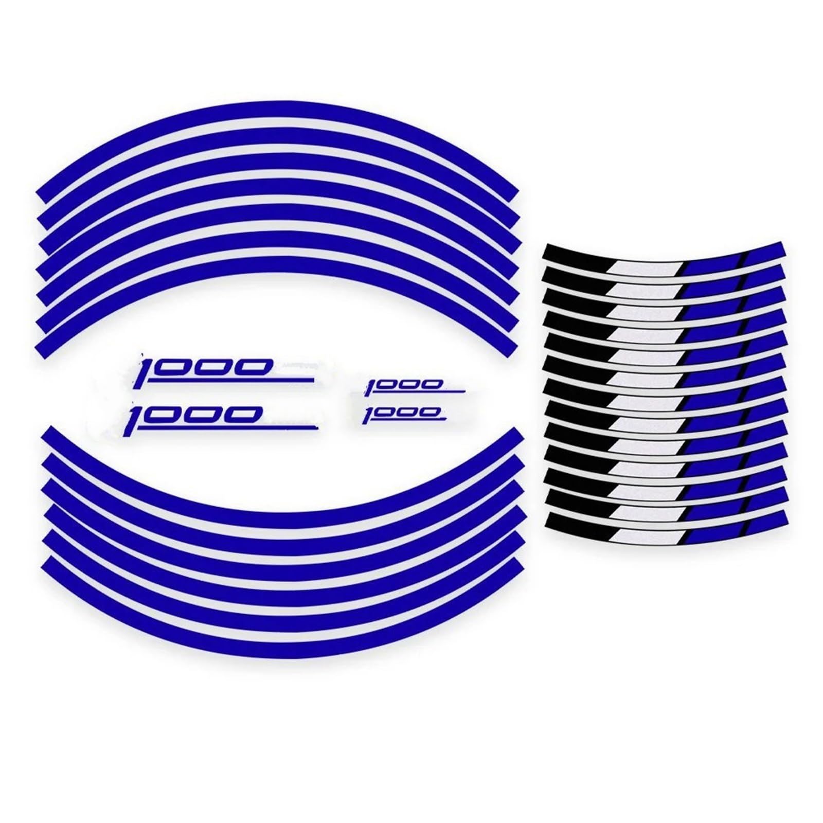Motorcycle Reflective Wheel Rim Stripe Decal Sticker Front Rear Full Set for Kawasaki Z1000 SX Z1000SX Decorative(Color1)