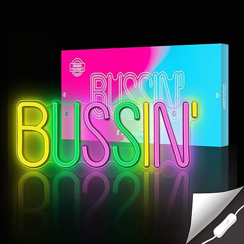 Vista 38 de Lumoonosity Bussin - Letrero de neón – Meme Bussin luces de neón LED para jugadores/transmisores/influencers – Letreros LED verdes de moda