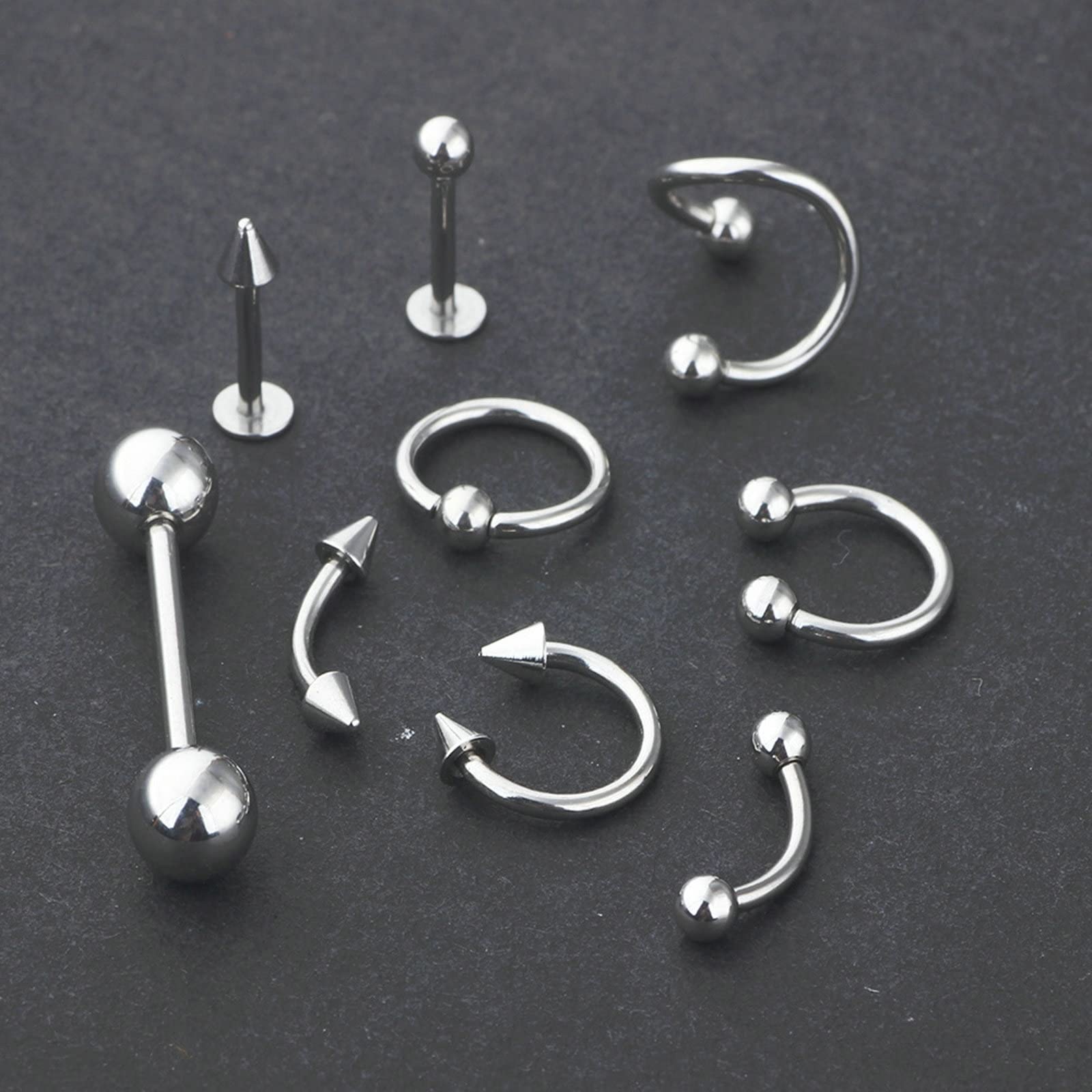 Pierścienie do nosa dla dorosłych, biżuteria do piercingu wieży, stal chirurgiczna, 120 szt., warga, brwi, brzuch, język, grubość 1,2 mm, wiele kształtów, piercing biżuteria, prezent
