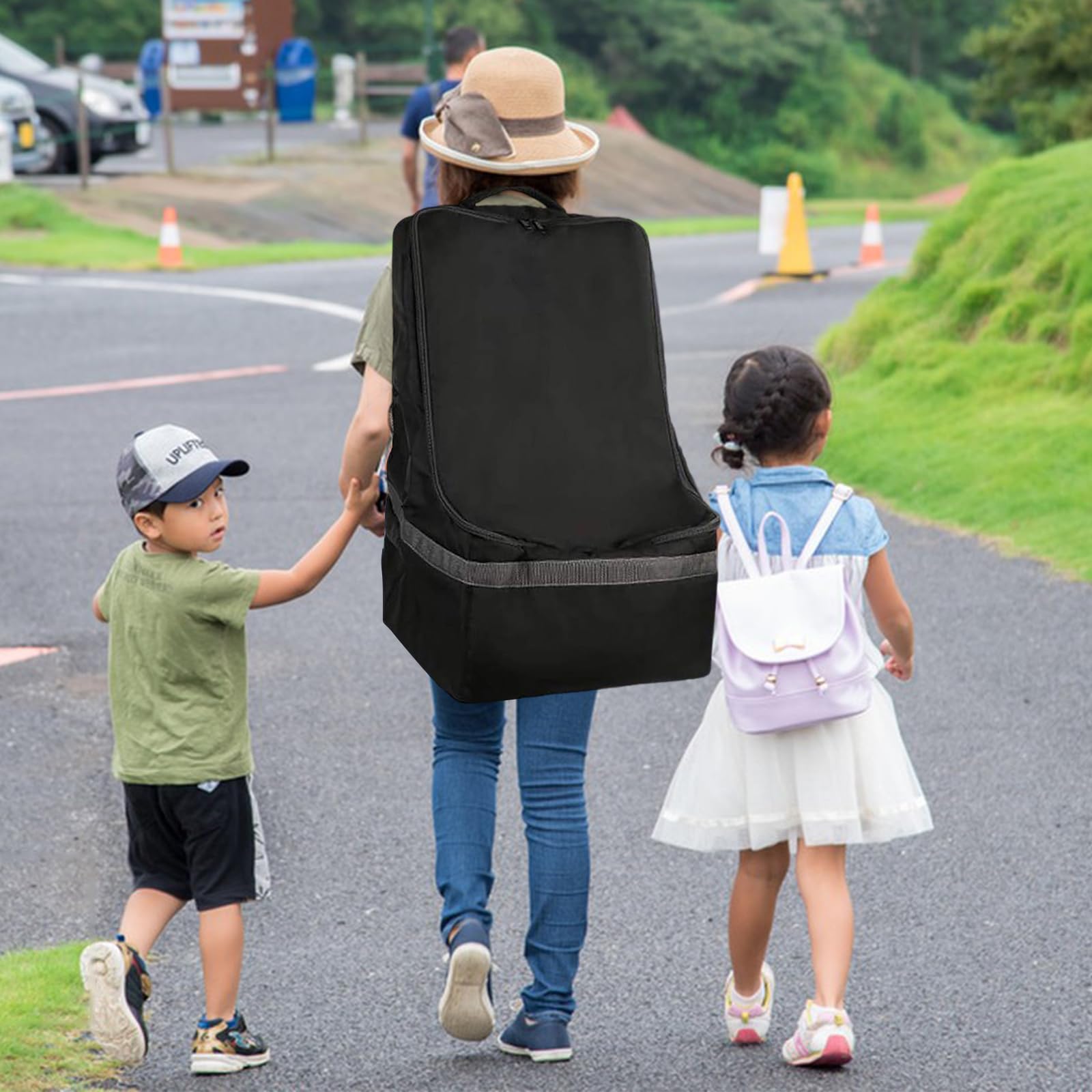Sac à dos de voyage pour siège de voiture pour avion, housse rembourrée et imperméable pour siège auto, siège rehausseur pour nourrisson, porte-chèques avec bretelles, sac à dos de voyage