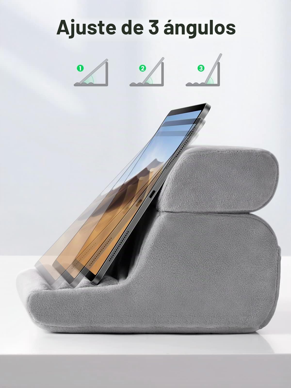 UGREEN - Soporte para Tableta - Soporte para cojín de Tableta - Soporte de cojín para Cama, sofá, multiángulo, extraíble