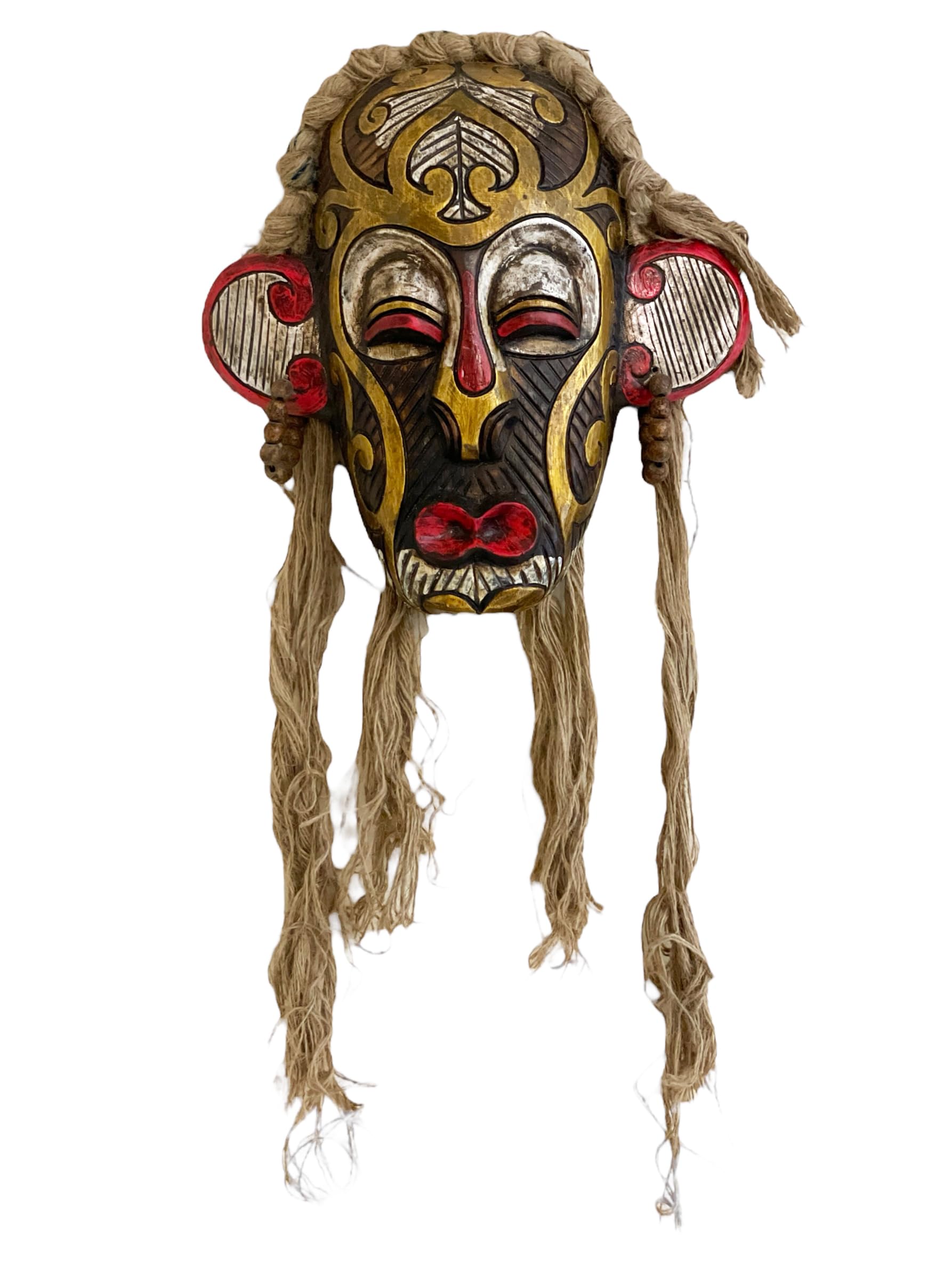 OMA African Mask Wall Hanging Decor Tribal Fortune Lucky Wall Mask Wooden Hand Carved African Wall Art Home Decor Gift