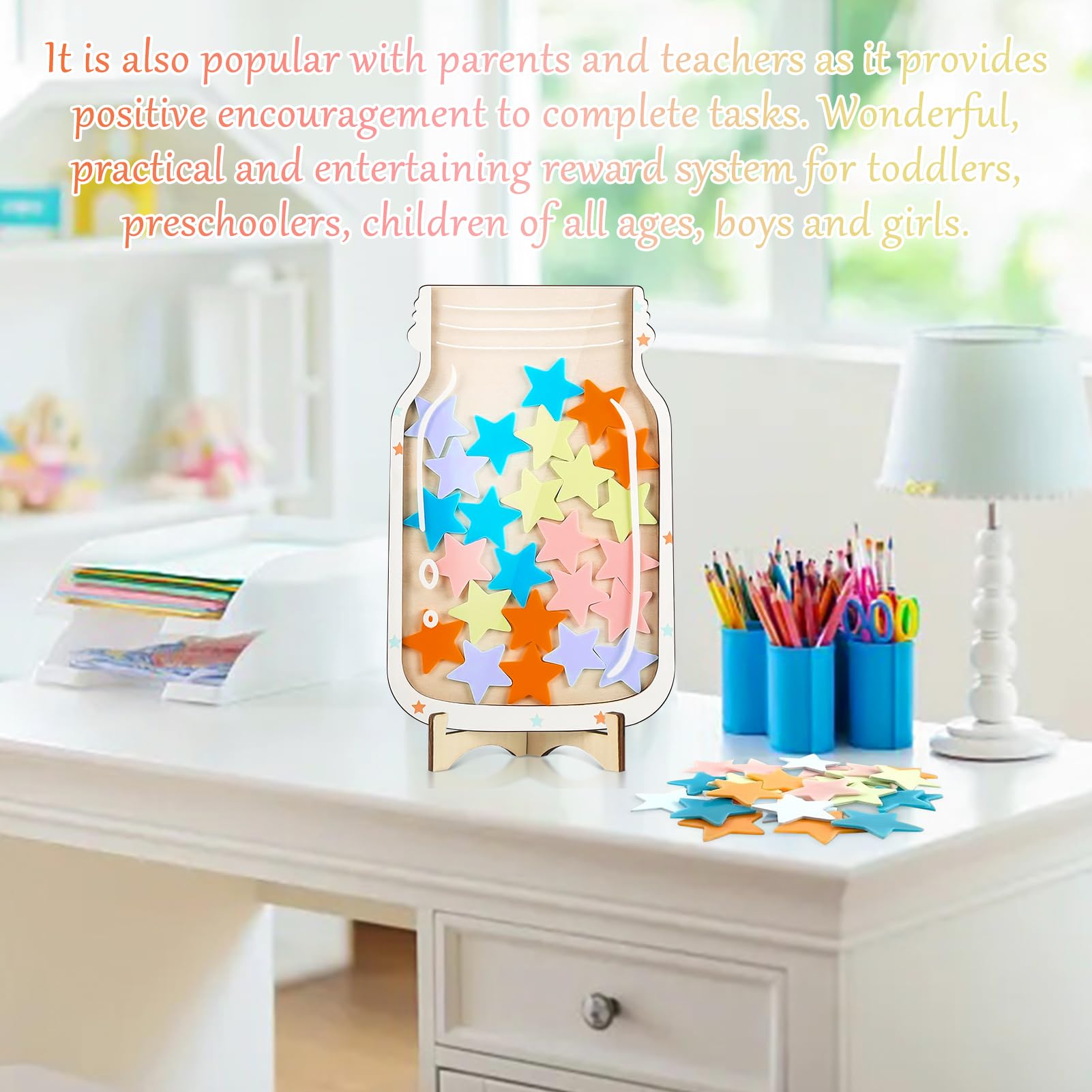 Sterne Belohnungsglas Für Kinder - Personalisiertes Motivationsglas Aus Holz