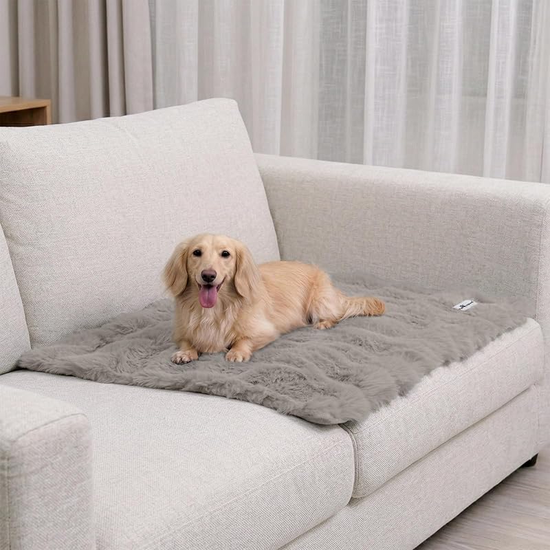 Manta impermeável para cães em fleece e pelo sintético Paw Inspired cinza 81,28 x 60,96 cm