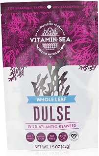 VITAMINSEA Organic Dulse Whole Leaf - 42.5 G Maine Coast Seaweed - USDA & Vegan Certified - Kosher - Keto or Paleo Diets - Atlantic Ocean (DWL1.5)