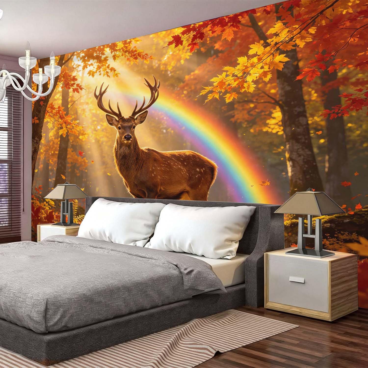 Arazzo da Parete Grande 300x260 cm Cervo Maschio 3D Telo da Parete