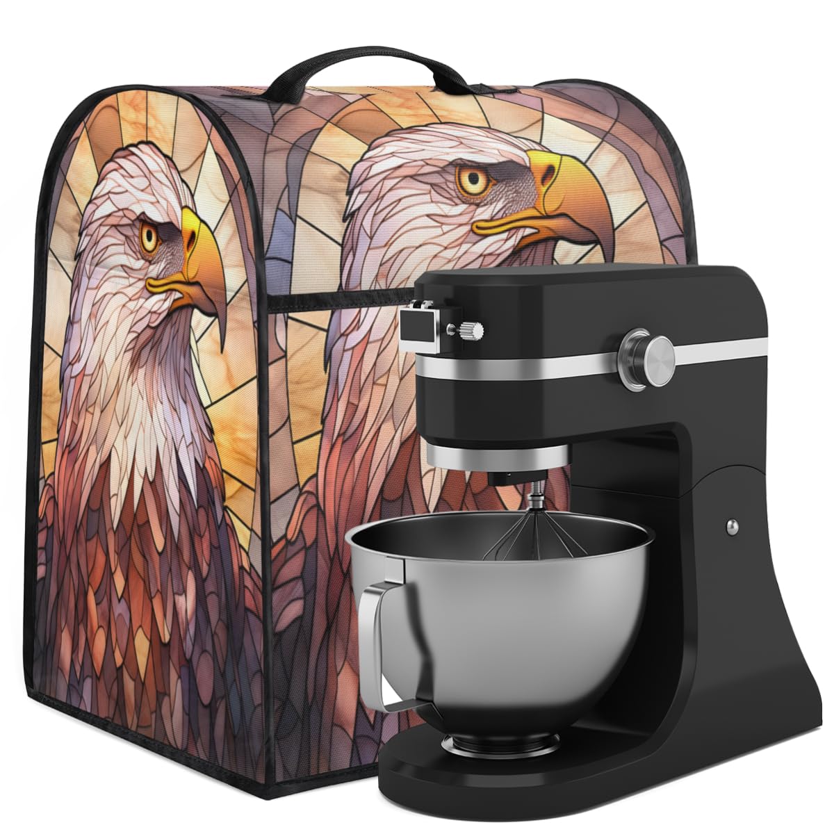 Coffee Maker Cover Glass Painting Eagle Kitchen Appliance Covers Small Appliance Covers Blender Cover Juicer Cover Dust Covers for Kitchen Appliances with Top Handle and Pockets,Washable,C773