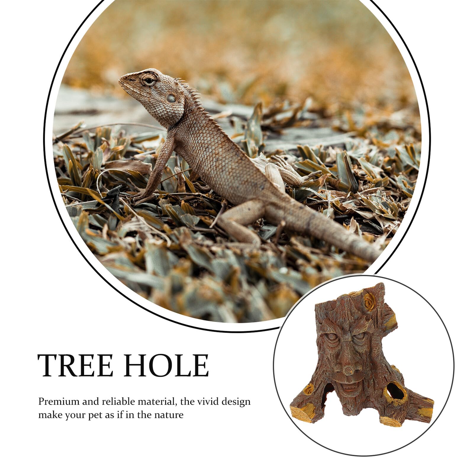 VICASKY Cachette en Résine pour Reptiles de Trou d'arbre, Réduit la Lumière du Jour, Décor Sécurisé pour Terrariums d'animaux Rampants