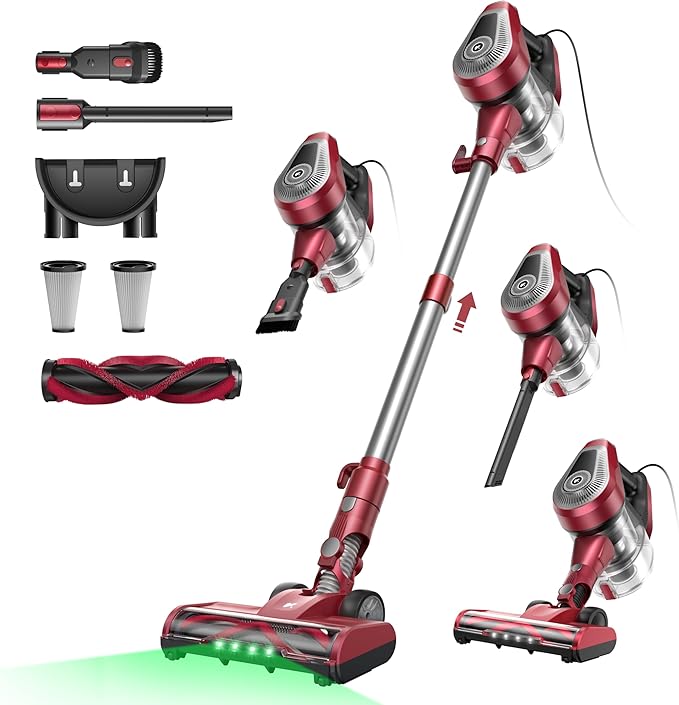 Vexilar C8 Stick Vacuum with 600W Power and Anti-Tangle Brush