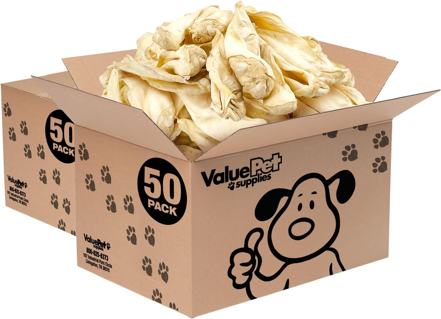 ValueBull Premium Cow Ears, 25 Count Bulk Pack - All Natural Dog Treats, 100% Angus Beef, Single Ingredient, Cleans Teeth & Gums