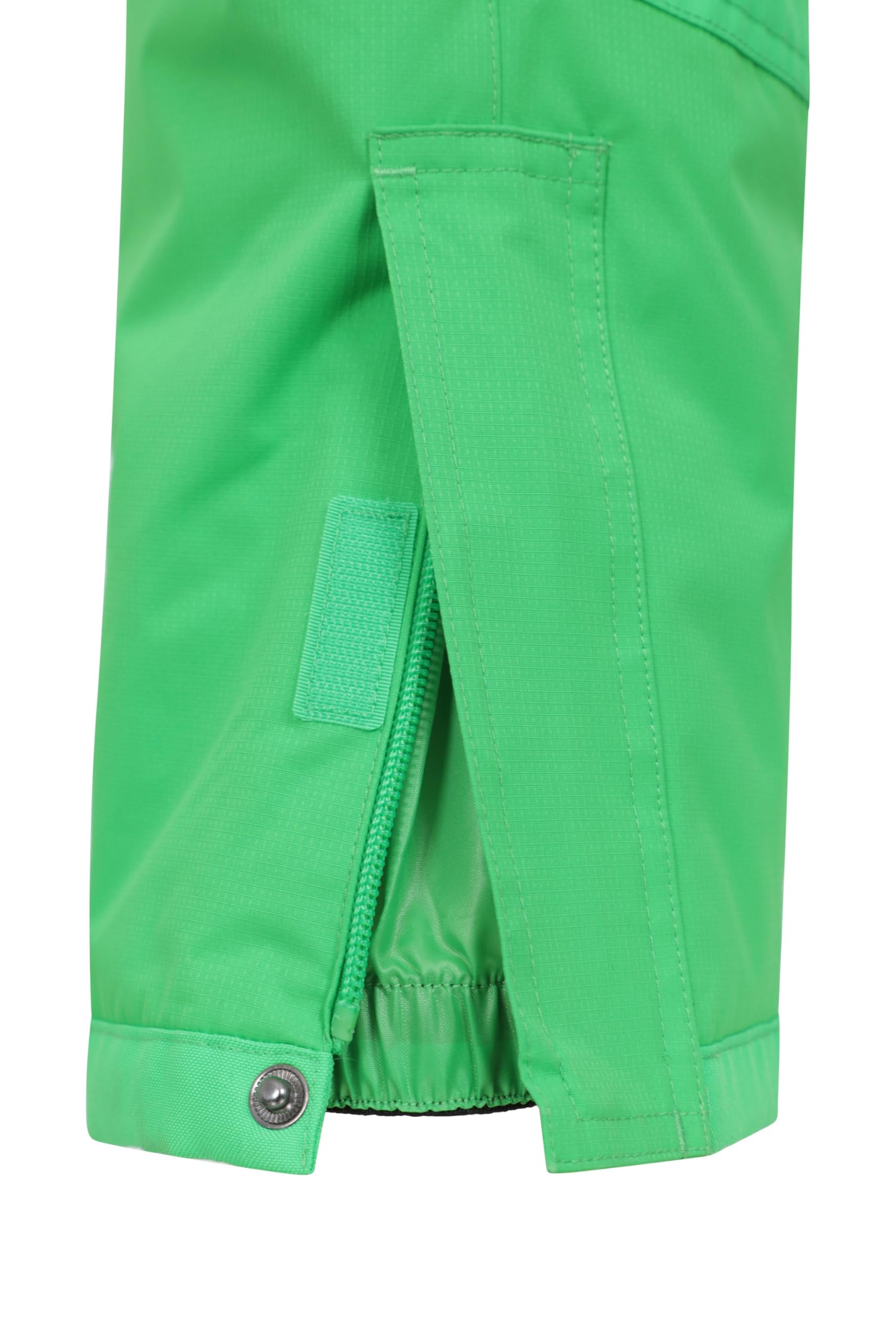 Mountain Warehouse Pantalón de esquí Raptor para niños - Rodillas reforzadas, 2 Bolsillos, pantalón Impermeable a la Nieve, Cremallera en el Tobillo y Tirantes Desmontables, Invierno Verde 13 Años