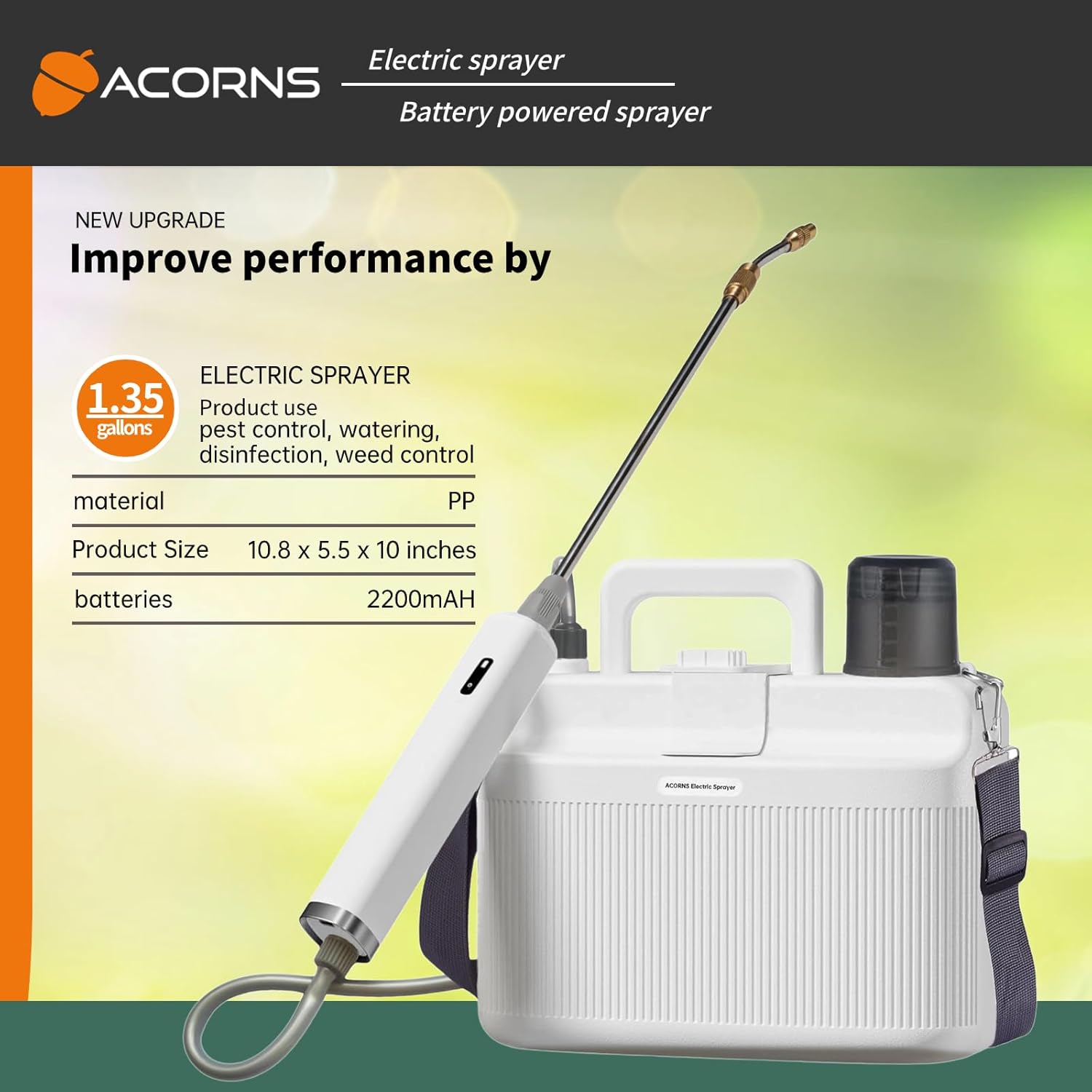 Electric sprayer specifications summary