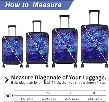 Luggage Cover Elastic Washable Suitcase Cover Protector Anti-scratch Travel Luggage cover Fits 22-24 Inch Luggage, Fluorescent Tree