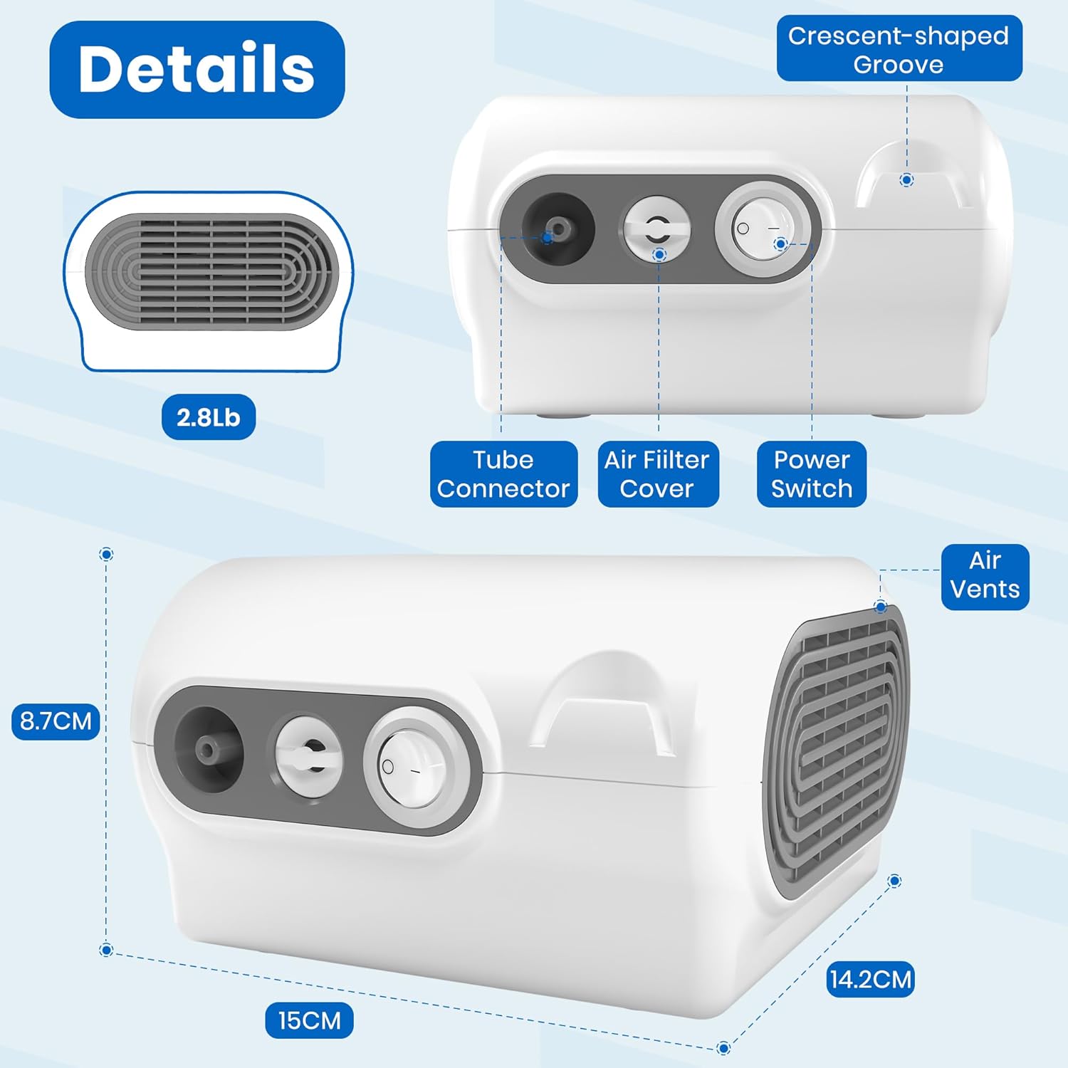 Nebulizer for Adults and Kids,Nebulizer with Nebulizer Mask, Mouthpiece and Tubing for Home Use