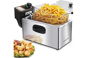 4.2Qt Deep Fryer, Electric Deep Fat Fryer with Basket or Independent Temperature Control Oil Fryer