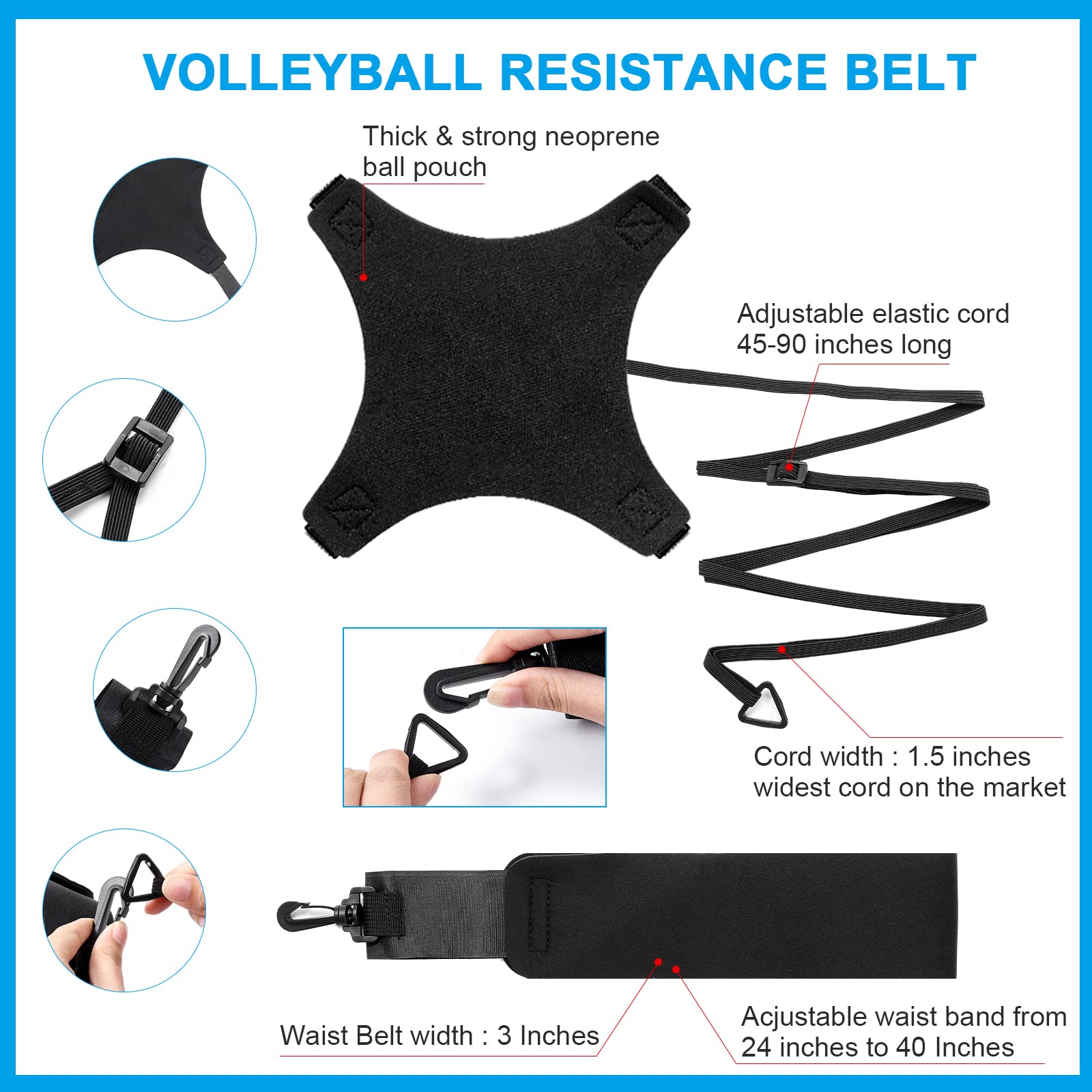 Hüpfender Volleyballtrainer – Verstellbarer Schlagtrainer Mit Haken, Für Anfänger & Fortgeschrittene – Für Halle, Platz & Garten Hüpfender Volleyballtrainer – Verstellbarer Schlagtrainer Mit Haken, Für Anfänger & Fortgeschrittene – Für Halle, Platz & Garten