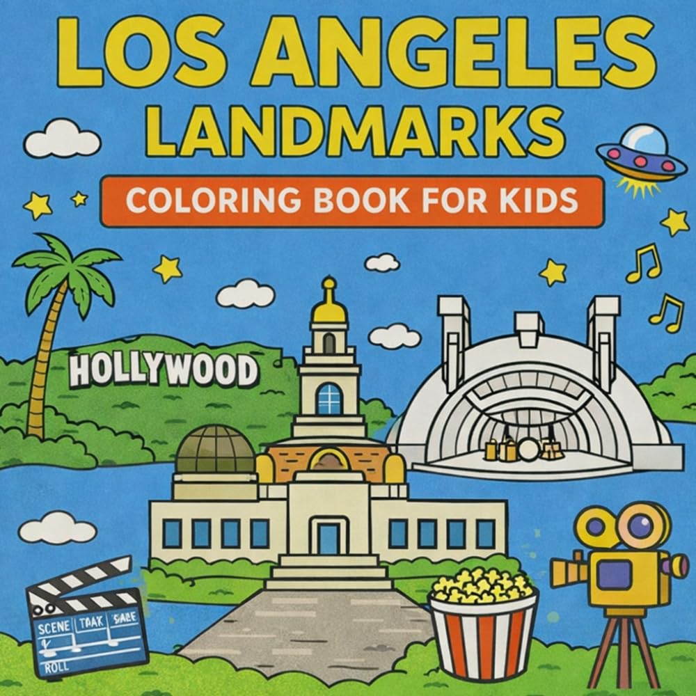 Los Angeles Landmarks Coloring Book for Kids: Color the most famous landmarks of Los Angeles!