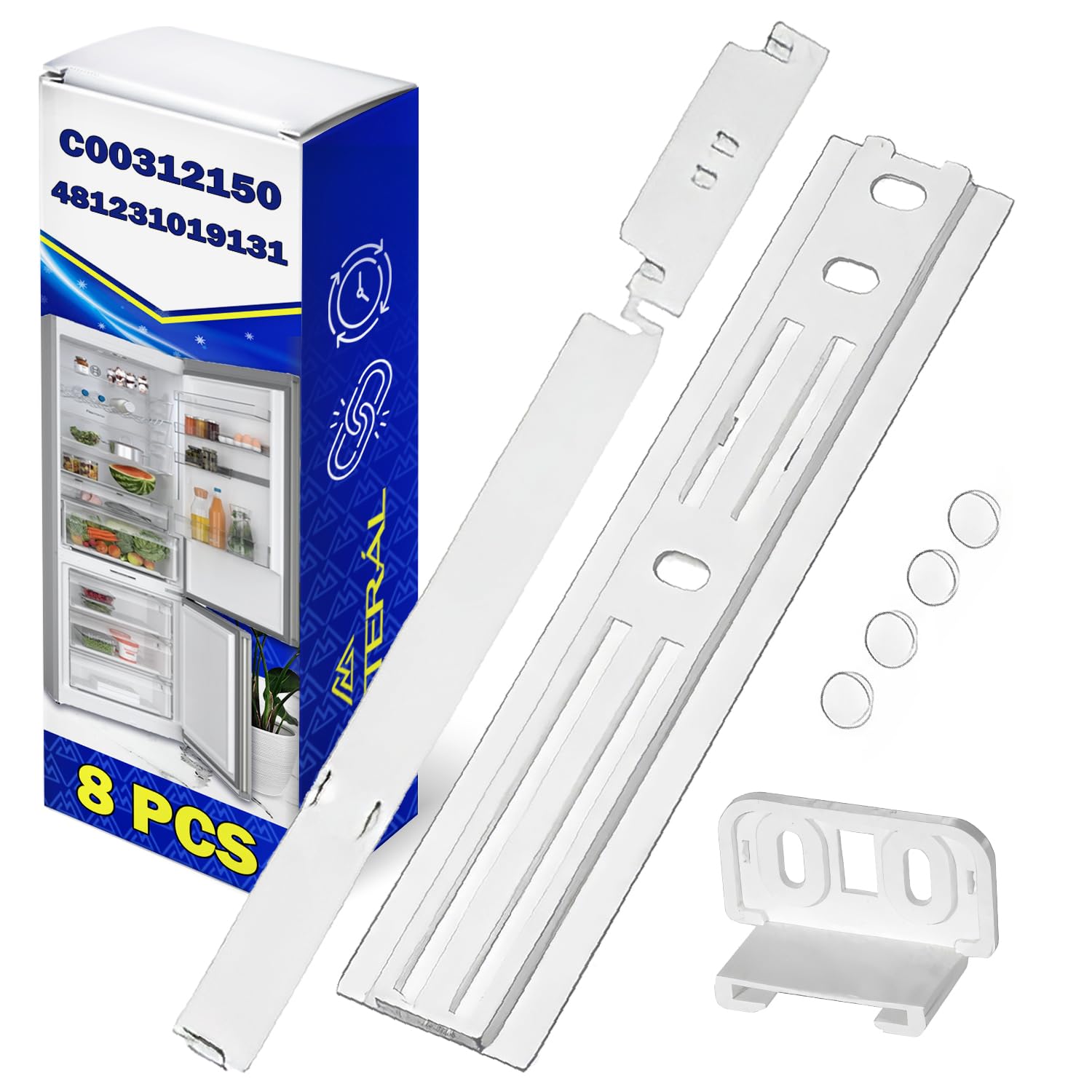 Whirlpool Kit Scorrimento Guide Porte Frigorifero 481231019131 - Foto 9