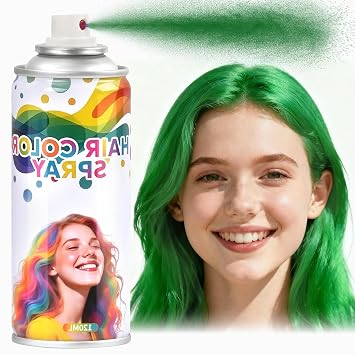 Temporary spray hair dye for women, children, and men, one-time use hair gelcolor, washable, non-greasy, suitable for role-playing, Christmas, Crazy Hair Day, daily partiesgreen, 4.06 oz