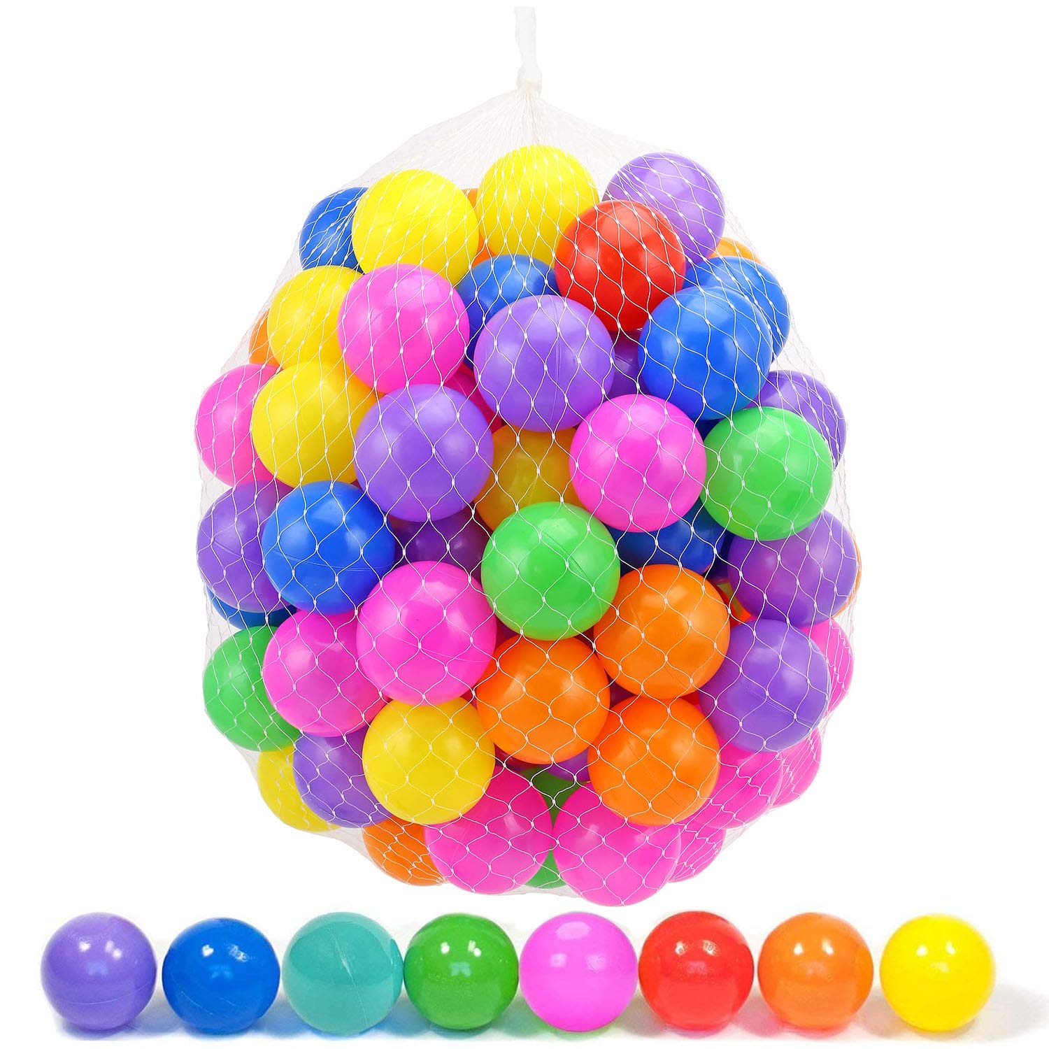 Taylor & Brown 500 Soft Plastic Mini Play Balls - Crush Proof, No Sharp Edges, Certified Non Toxic, Phthalate & BPA Free - Use in Baby Toddler Ball Pit, Play Tents & Tunnels Indoor & Outdoor