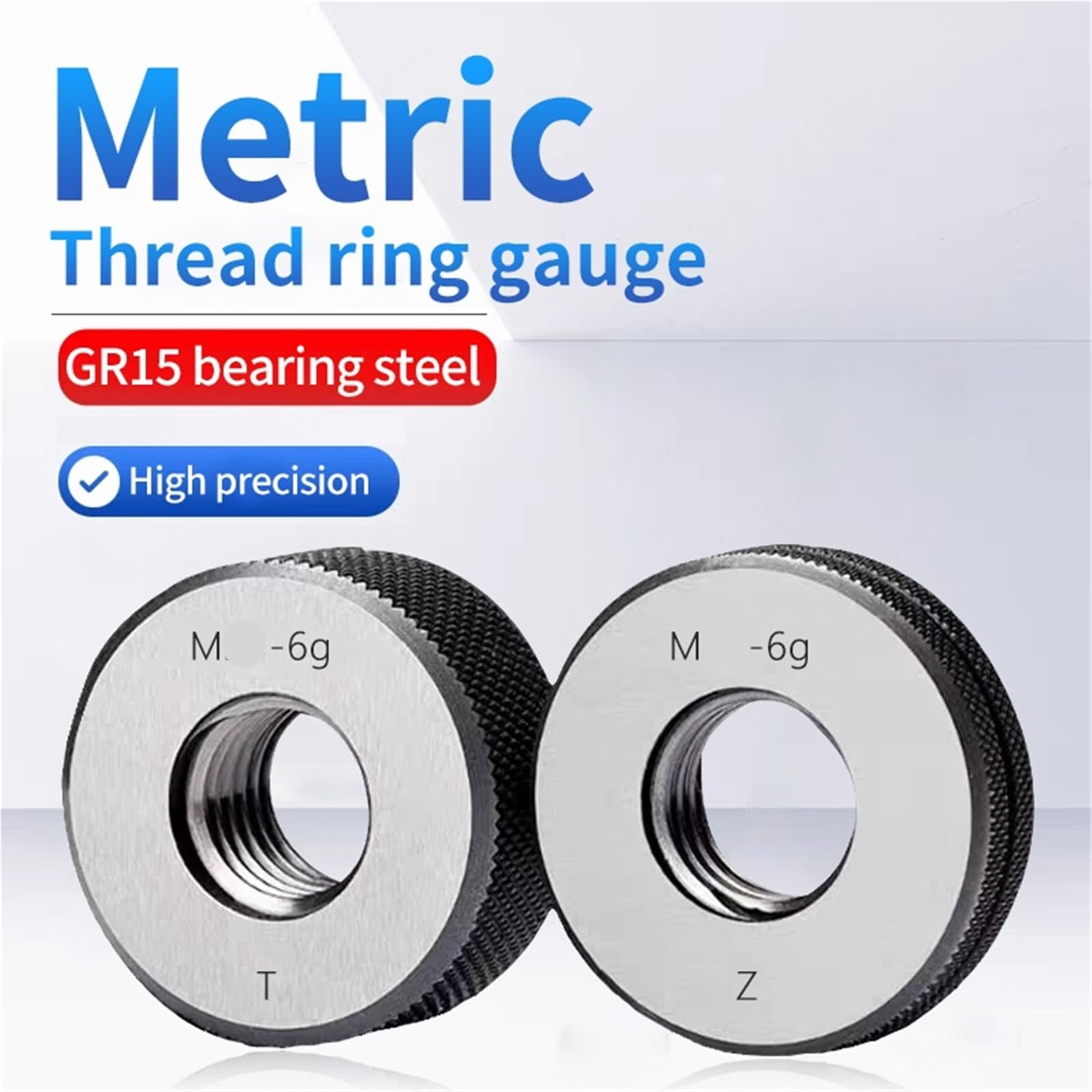 1セット(1*GO+1*NOGO)非標準左メトリック細歯ねじリングゲージ精度6g  