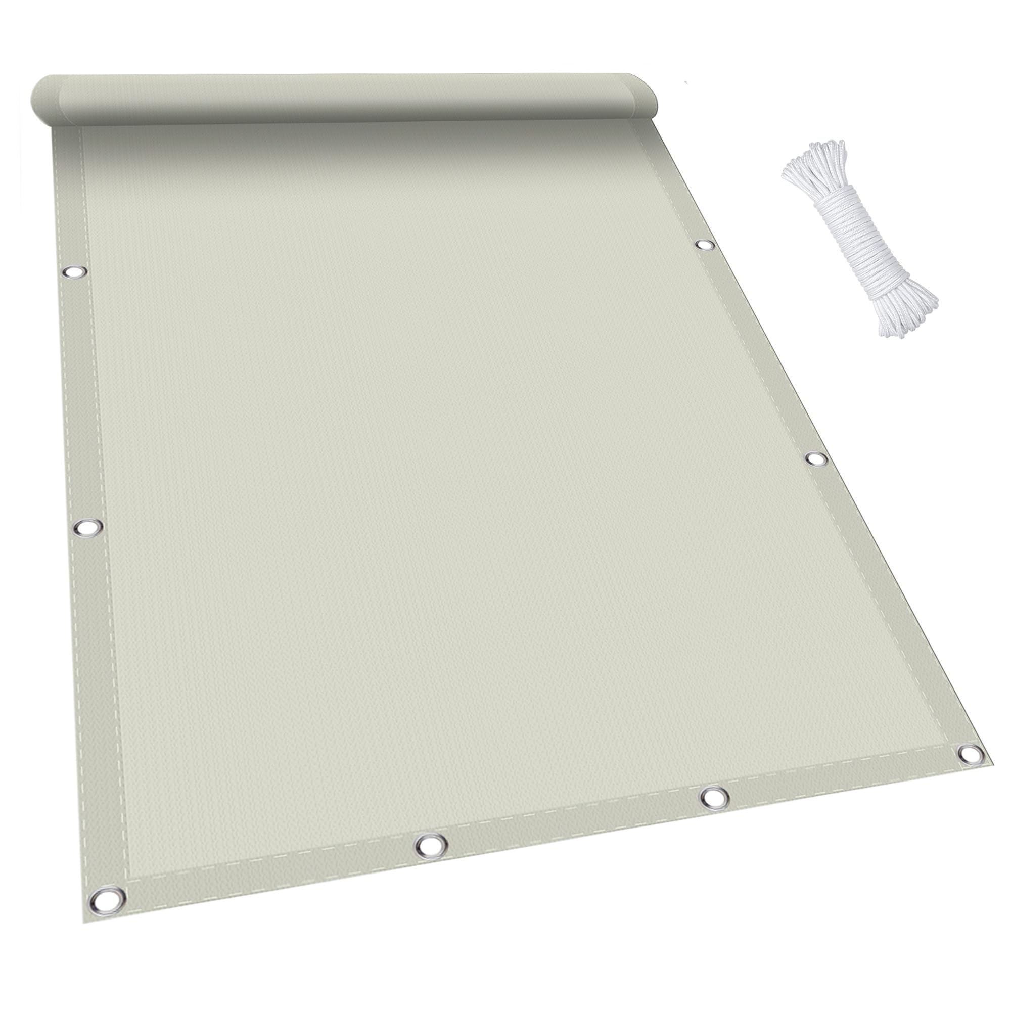 Vela De Sombra Solar Rectangular 4 x 4.5 m Impermeable, Toldo de Vela Parasol Lona Protector Tela Oxford Resistente para Exteriores Terraza, Marfil