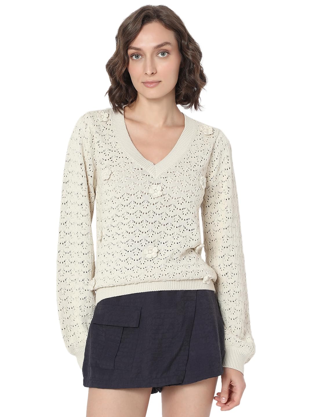 vero moda Women's Cotton Casual Pullover Sweater-picture-11
