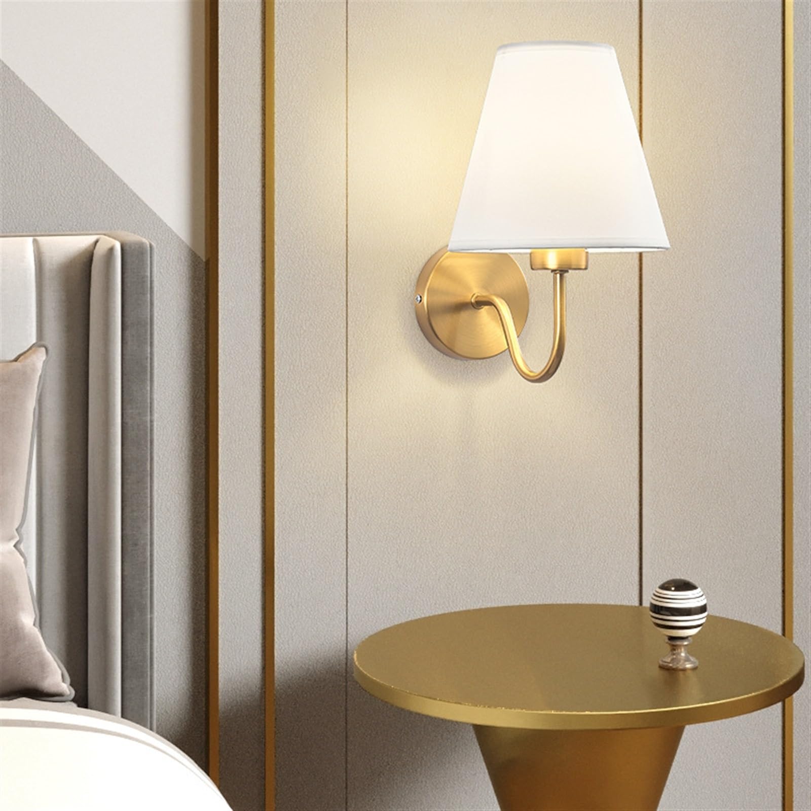 HUAYUSEDF Elegant Modern Brass Wall Sconce Stylish Single Swoop Light Fixture for Home Lighting (Brass)