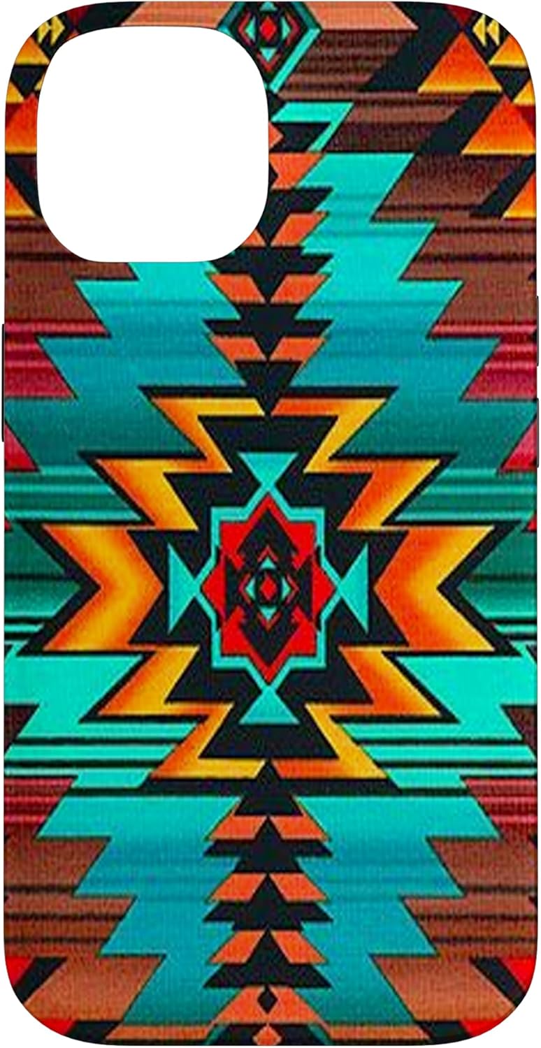Southwestern Aztec Design - Turquoise & Sunset Colors Case for iPhone 12 Pro Max