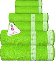 Vista 38 de CASA COPENHAGEN Solitaire - Juego de toallas de 6 piezas, color blanco brillante, 21.16 oz/m², 2 toallas de baño, 2 toallas de mano, 2 toallas